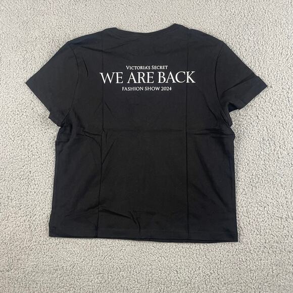 Victoria's Secret Women's Small Black 100% Cotton Fashion Show '24 SS T-Shirt - Picture 9 of 10